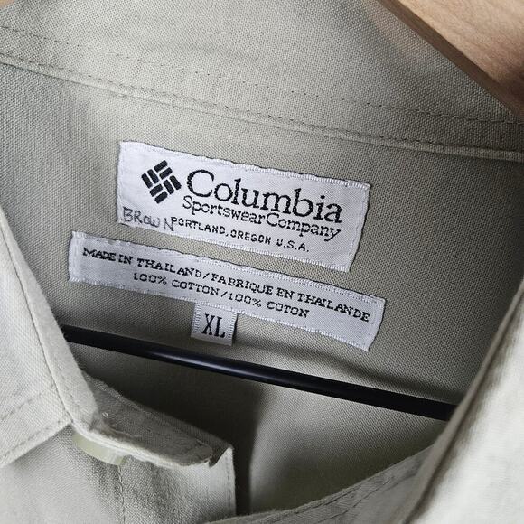 Vintage Columbia Shooting Shirt Hunt Club Embroidered Men's XL Khaki Olive‎ - Picture 4 of 6